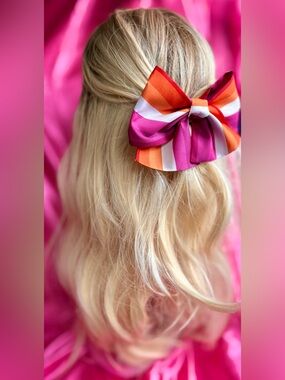Lesbian sunset flag medium size sailor bow hair accessory pride LGBT outfit wlw